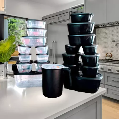 Pote de plástico Kit 21 peças Vasilhas Com Tampa